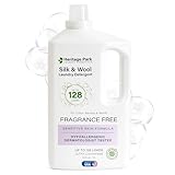 Heritage Park Silk & Wool Fragrance Free, Hypoallergenic, pH-Neutral Laundry Detergent - Dermatologist-tested, Sensitive Skin-Friendly, Enzyme-Free, Concentrated Up to 128 loads (64 fl oz)