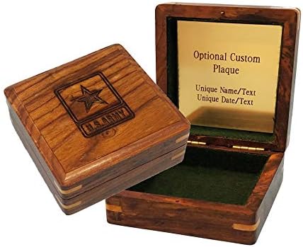Stanley London Engraved Military Keepsake Box – Army (Large 4” x 4”, Personalized)