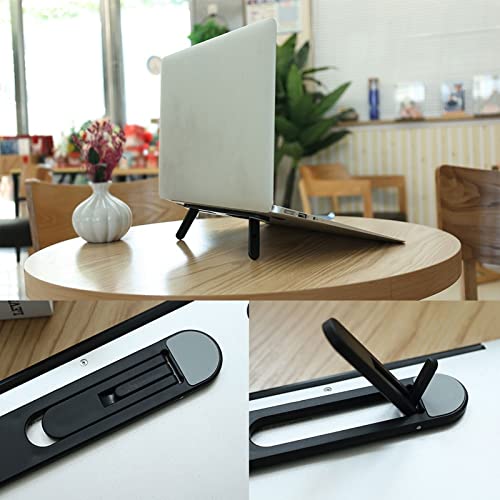 Soporte plegable adhesivo para laptop negro miniatura 6