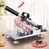 Manueller Tiefkühlfleisch-Schneider, Aufgerüsteter Fleischschneider aus Edelstahl für Rind, Lamm, Speck, Heimgebrauch Schneidemaschine für Hotpot, BBQ, Sandwiches, Pizza