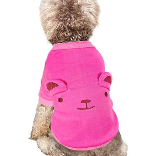 Image of Rose Cute Dog Sweater Soft Winter Clothes for Small Dogs, XS