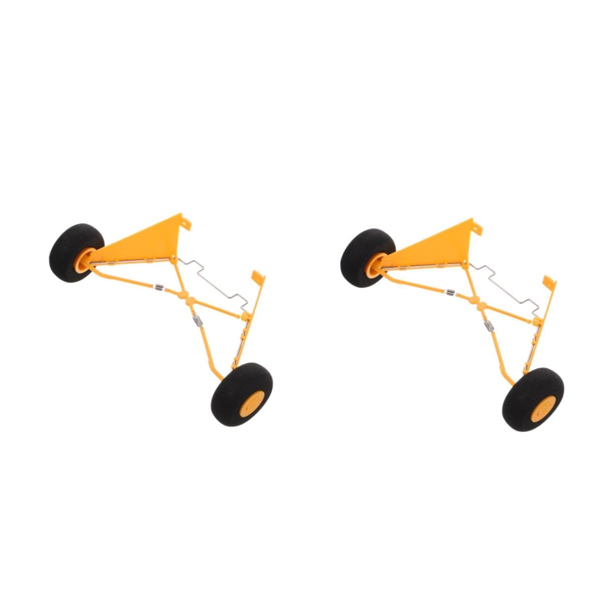 Kisangel 2 Piezas De Tren De Aterrizaje para Avión Repuestos De Radio Función De Reemplazo Accesorios para Drones Remotos Soporte Spark Tren De Aterrizaje RC Plástico Amarillo