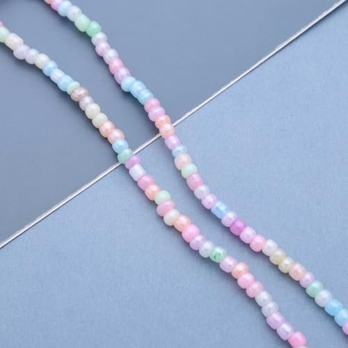 Xduargs Colar Boho com miçangas de sementes de arroz rosa, vintage, gargantilha com contas, ajustáve