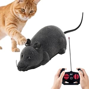 Hojalis Katzenspielzeug Elektrisch Spielmaus, RC Maus Mit Fernbedienung, Fernbedienung Gef&auml;lschte Ratte, Realistische Katzenmaus, Realistisches Aussehen Rc Katzenspielzeug f&uuml;r Endless Kitty