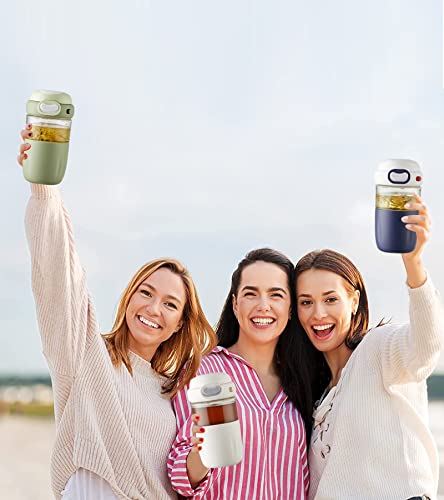 Tkk Reusable 16 Oz Glass Coffee Cup, Iced Travel Mug With Spill Proof Lid, Non-Slip Silicone Sleeve - Bpa Free, Dishwasher And Microwave Safe, Green #TOP6