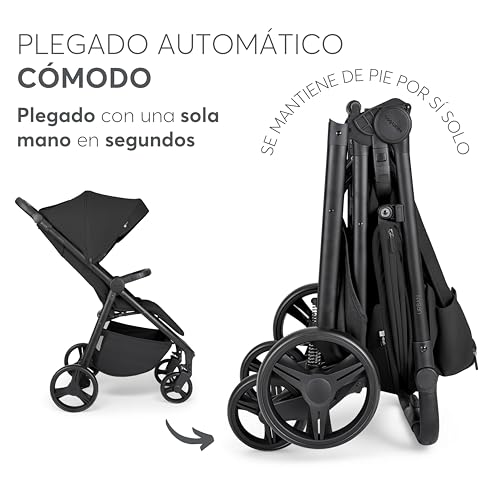 Miniatura 6 de Kikkaboo Silla De Paseo Ligera Urban, Carrito Bebe Desde Nacimiento Hasta 22 Kg, Plegado Con Una Mano, Compacto, Ruedas Eva Con Suspensión, Manillar Ajustable, Negro