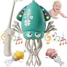 Electric Crawling Dancing Octopus Toy for Walking Baby Boy Girl 0-6 6-12 12-18 Months, Infant Tummy Time Musical Magic Dancing Squid Toy for 3 4 5 6 7 8 9 10 11 12 Toddler 1st Birthday Gift