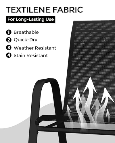 Chaises de jardin en métal et textilène lot de 4 Zstar - 8