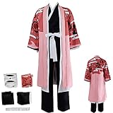 Kyoraku Shunsui Cosplay Costume Shunsui cosplay Kimono Full Set Halloween Pink Outfit