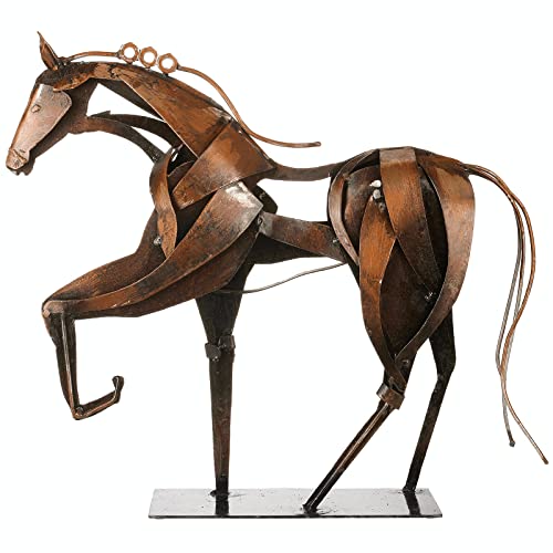 Estatua metálica de caballo pintada a mano miniatura 2