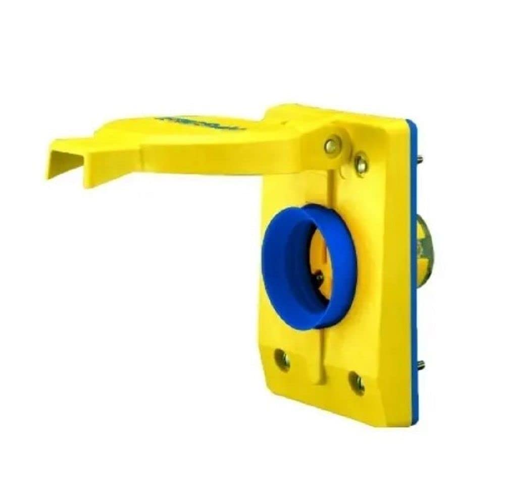 Ericson 2715FS10 Flip Seal Assembly, Single Receptacle, Perma-Tite, NEMA 5-15R, 2 Pole/3 Wire Straight Blade, 15 Amp, 125V, 1 Phase, Safety Yellow