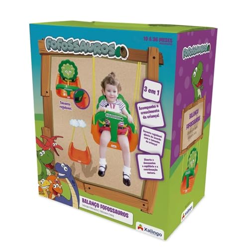 Balanço Fofossauros Xalingo Verde/Laranja
