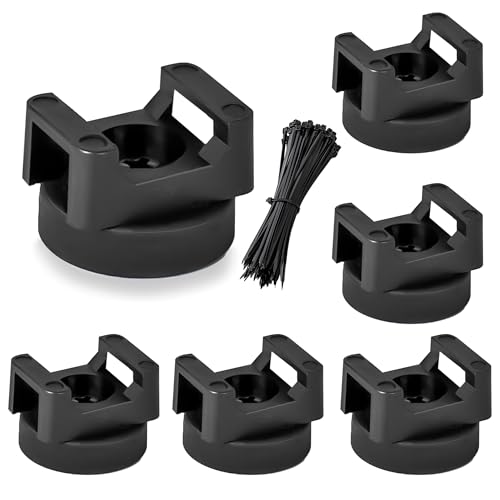 VELATYVIO Magnetic zip tie mount 6 Pcs Magnet bases and 100 Pcs Zip ties Multipurpose cable holder magnetic wire holder for Cable Managemen