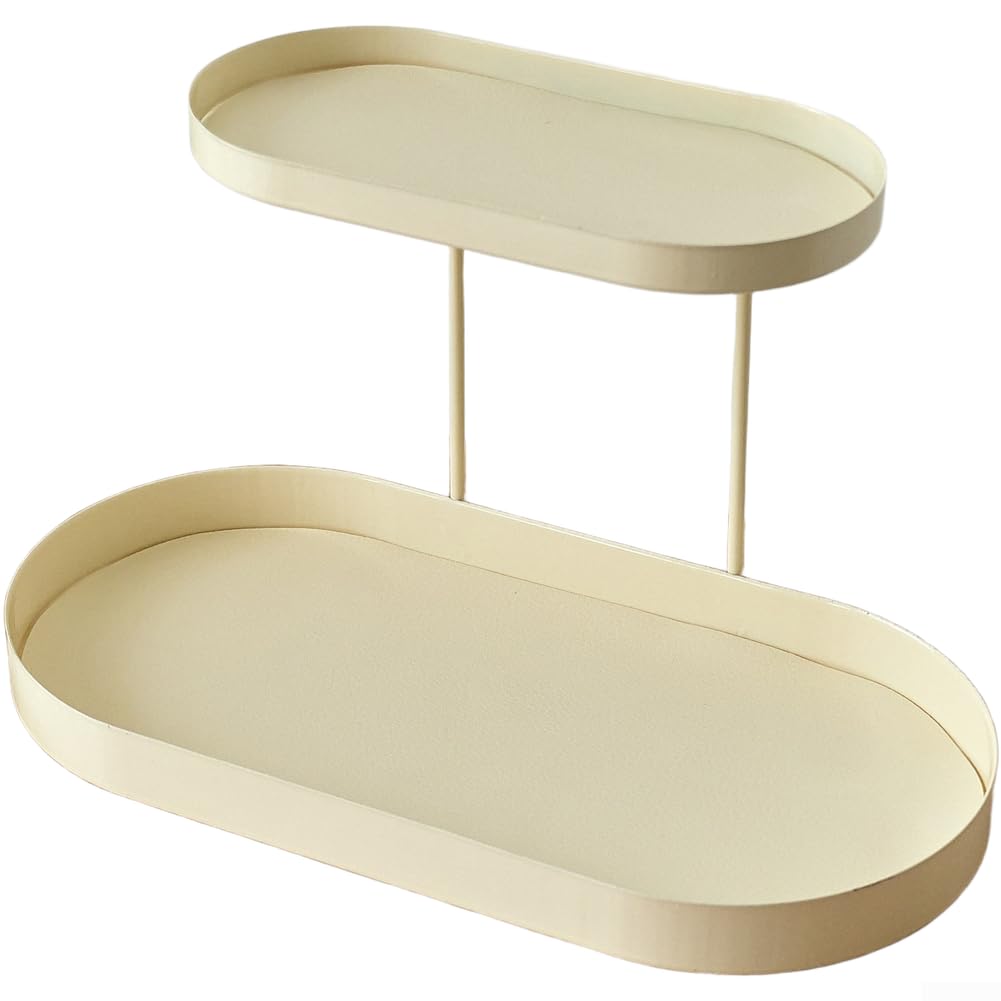 Chevalet de rangement vintage étagère métal double couche salle de bain