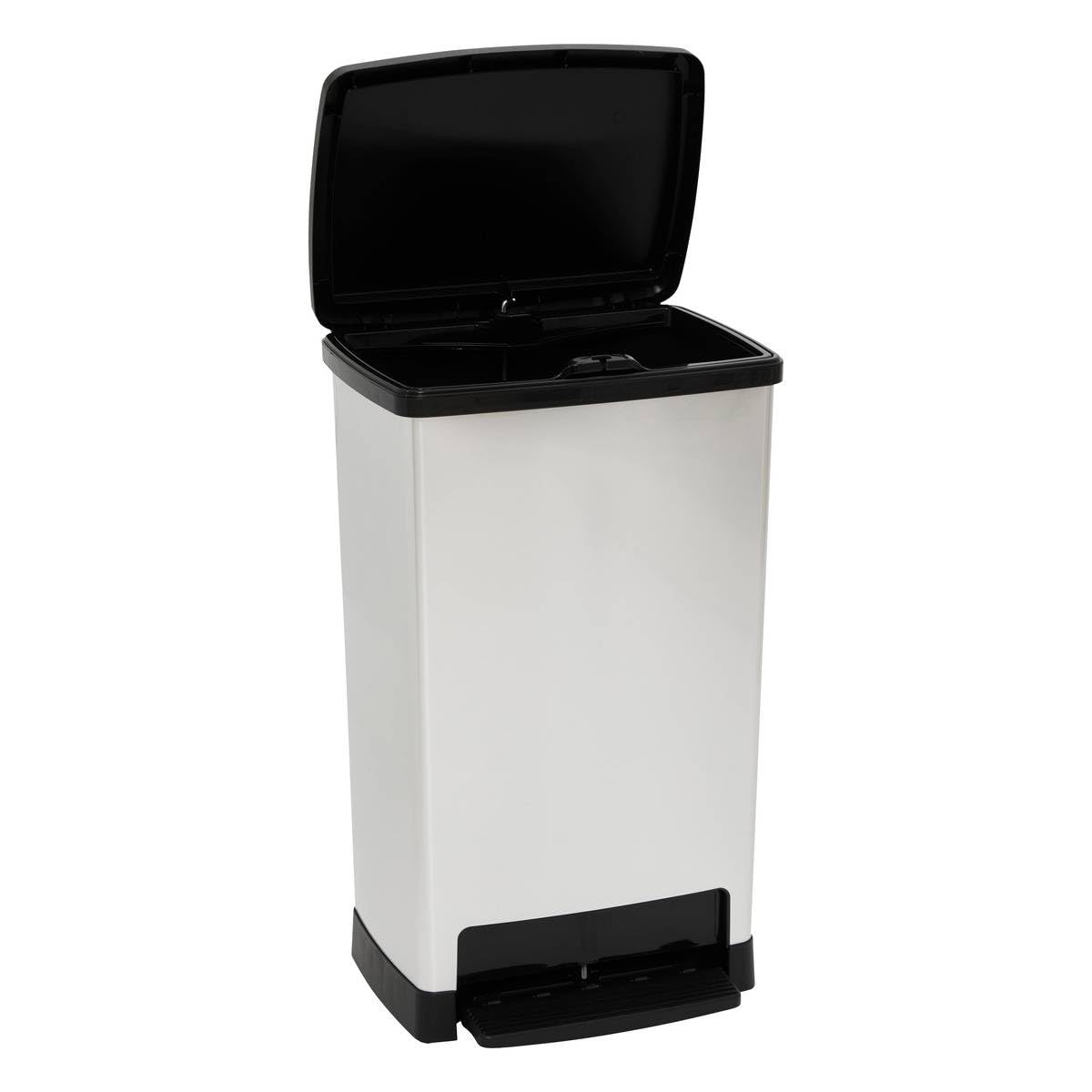 5Five - Poubelle Argenté - 50l - Poubelle, Design Moderne, Accessoire de Cuisine et Salle de Bain