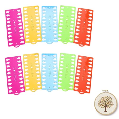 Cards Holder Embroidery Floss Organizer 10 Pcs Plastic Cross Stitch Thread Holder Thread Organiser Needlework Project Card Embroidery Finishing Board Craft Tools for DIY Sewing Storage Mixing Colors