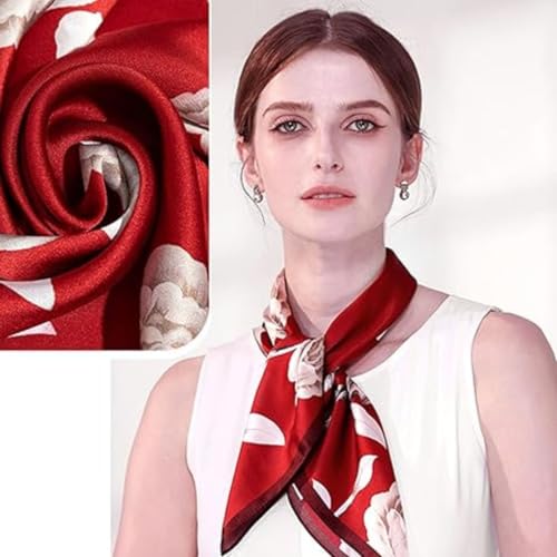 Image of Camellia Scarf for Women Stylish, Versatile Silky-Feel Satin Scarf for Women