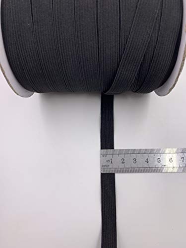50 Yards 1/2 Inch Elastic Band For Sewing, Masks, Crafting, Braided Stretch Strap, Elastic String Cord, High Elasticity (Black, 0.5 Inch, 12Mm) #TOP2