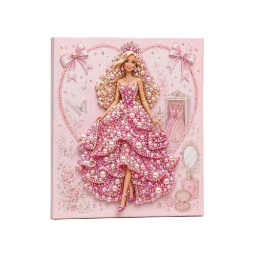 5D Princess Pearl Diamond Art Kits for Adult Christmas DIY Diamond Painting
