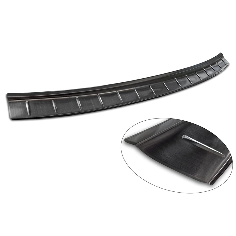 Black Stainless Steel Rear Bumper Protector Compatible with Polestar 2 2019-2023 & Facelift 2023- 'Ribs'