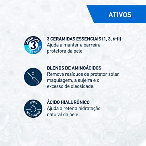 CeraVe, Espuma Cremosa de Limpeza Hidratante, com Ácido Hialurônico 60g, Cor: Branco