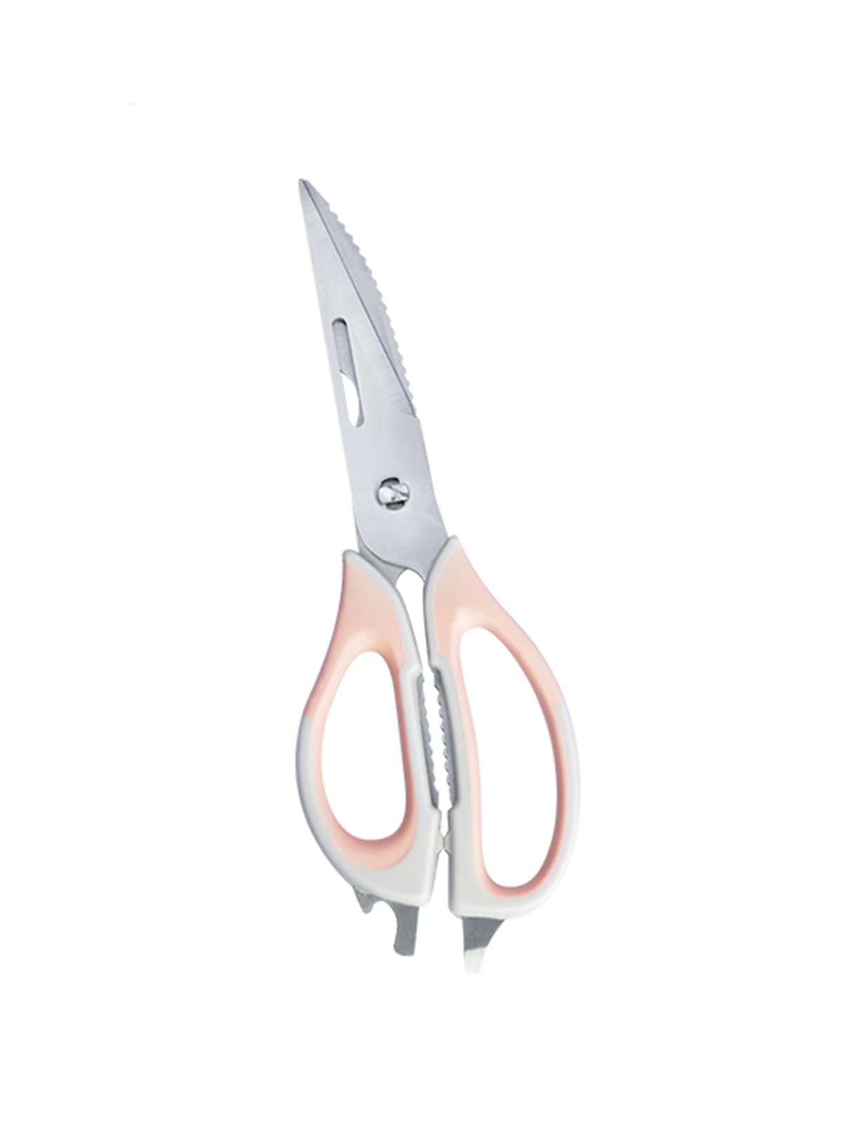 مقص قوي متعدد الوظائف ، مقص قوي من الفولاذ المقاوم للصدأ عالي الجودة ، مناسب للدجاج / الدواجن / الأسماك / اللحوم / الخضار / الأعشاب / مناسبات الشواء (زهري)