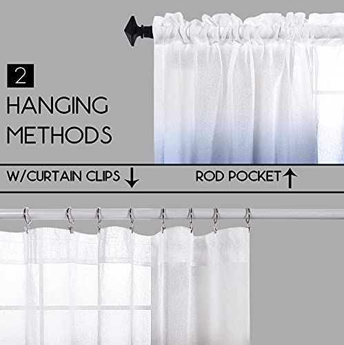 Koufall Navy Blue Room Darkening Blackout Curtains And Ombre Sheer Curtains Bundle For Living Room Bedroom #TOP3