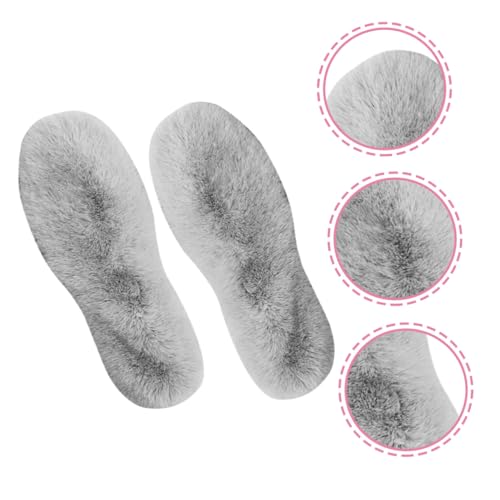 4 pares de plantillas térmicas grises con pelo sintético miniatura 7