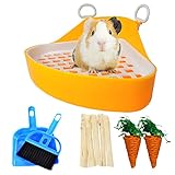 Hamiledyi Guinea Pig Potty Trainer Corner, Small Animals Triangle Plastic Litter Box, Bedding Litter...