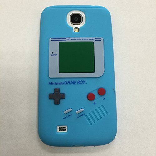 Nintendo Gameboy Soft Silicone Case Cover for Samsung Galaxy S4 (Light Blue)