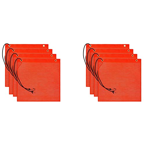 Drapeaux de sécurité orange Lodokdre 18x18 cm élastiques haute visibilité anti-vent