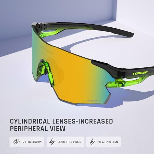 Image of TOREGE Z87 Sports Sunglasses for Men and Women-UV Protection, Ideal for Cycling, Fishing, Baseball, Running, Golf Iceman