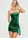 SEBAQINY Women’s Sparkly Strapless Dress: Summer Glitter Sexy Short Tube Top Dress - Bodycon Side Slit Mini Party Outfits for Trendy Fashionistas 2401 (Green,Small)