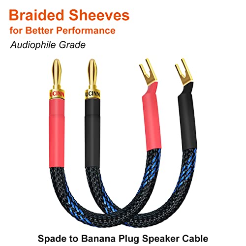 VVFLED 4 x HiFi OFC Spade to Banana Plug Speaker Wire - Image 2