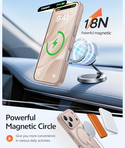 Image of FNTCASE for iPhone 17 Pro Case: [Compatible with Magsafe] Translucent Matte Cases with [Full Camera Protection] [Screen Protector] Military Grade Shockproof Protective Phone Cover - Desert Gold