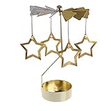 Il est facile à assembler. JK Home Bougeoir Rotatif Chandelier en Métal Decoration pour Maison Mariage Etoile Doré