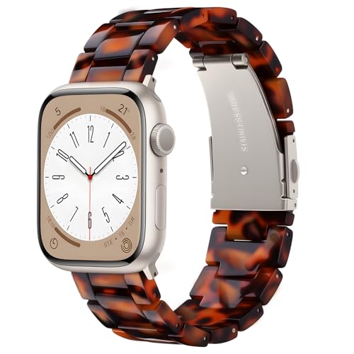 Image of CRIS-BAND Resin Bands Compatible with Apple Watch Series 11 /10 /9 /8 /7 Bands 46mm 45mm 44mm 42mm 41mm 40mm for Women, Strap for iWatch Ultra 3 /2 49mm Series 6 /5 /4 /3 /2 /1 /SE3 Slim Bracelet Wristband