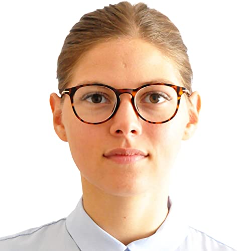 Mini Brille, Modern Blue Light Blocking Reading Glasses with Large Lenses, FREE Pouch - Image 3