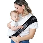 Toddler Sling, Ergonomic Baby Sling Carrier with Adjustable Strap, Soft Padding & Non-Slip Hip Seat, Perfect for Infant and Toddler(7-44 lbs), Premium Cotton (Black)
