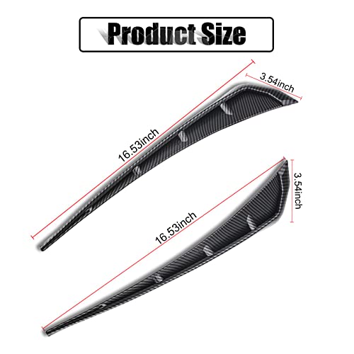 Ajxn 2 Pieces Car Fender Side Vents Sticker, 16.1In Air Inlet Grille Spoiler Trim Cover, ABS Glossy Black Exterior… - Image 3