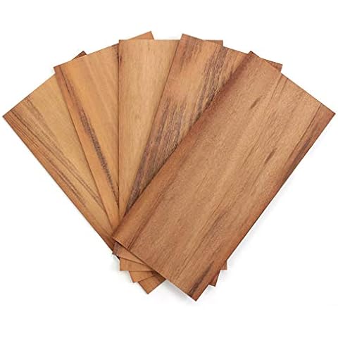 wodewa Holz Furnier Set 2mm Starkfurnier Tigerwood 15x14cm 5er Set Sägefurnier Bastelholz Platten Echtholz Holzfurnier zum Basteln Holzplatte Bastelset Modellbau DIY Cover