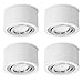 Produktbild 4 Stück SSC-LUXon® flache LED Aufbauspots rund weiß schwenkbar - mit LED 5W warmweiß 230V - Spot Aufbau Deckenleuchte Ø 90mm