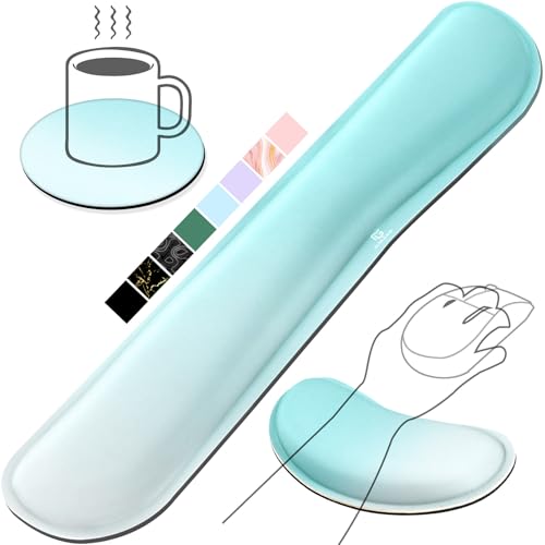 Gimars Repose Poignet Clavier, Reposes-Poignets Souris Ergonomique en Mousse à Mémoire, Support Tapis de Clavier Repose Gel avec Base Antidérapant pour...