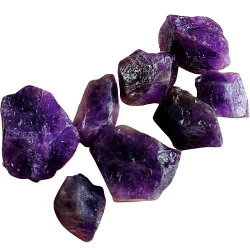1 lb Rough Crystals Bulk Raw Amethyst Quartz Healing Stones for Tumbling, Wire Wrapping, Wicca Reiki,Meditation