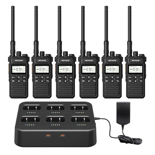 Image of Retevis RT86S(2nd Gen RT86) Walkie Talkie Long Range,Professional 2 Way Radio with 6 Way Charger,Group Call,2600mAh Rechargeable,Type C,NOAA,Heavy Duty Two Way Radio for Warehouse Industrial(6 Pack)