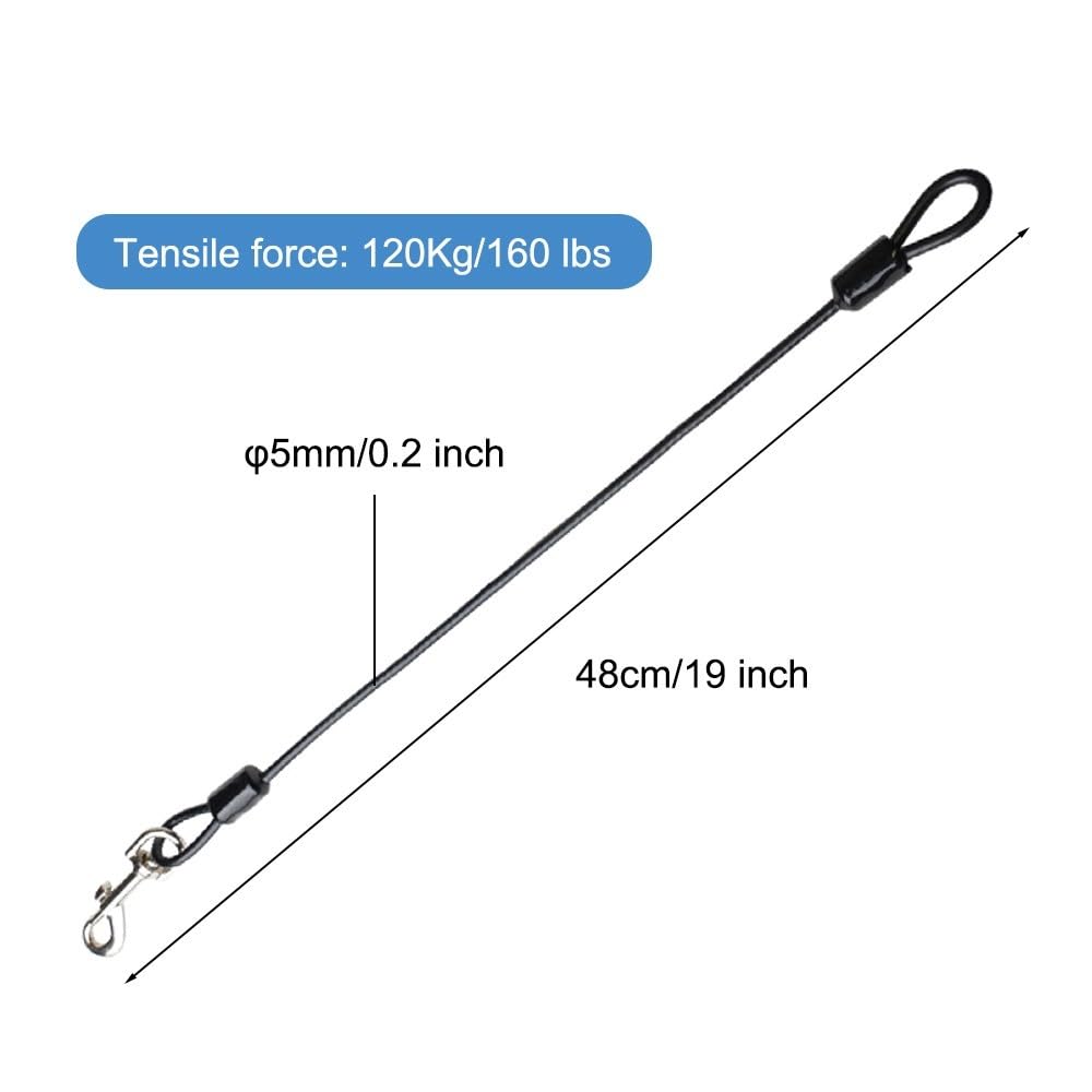 Laisse pour Chien Résistante Mastication,Corde en Acier pour Empêcher Mastication pour Petit,Moyen et Grand Chien de Compagnie en Plein Air,Marche,Course,Escalade
