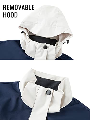 Saphirose Womens Waterproof Rain Jacket Lightweight Active Outdoor Raincoat With Removable Hood (Beige,X-Large) #TOP4