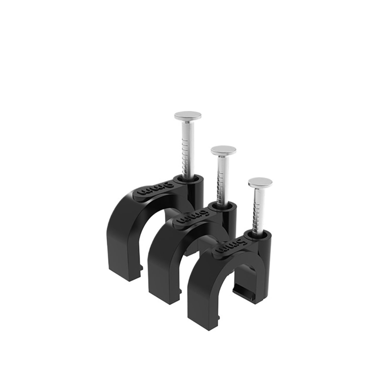 Kabelschellen Nagelschellen 100PCS 4/5/6/7/8/9/10/12mm Runde Kreis Pfad Nagel Calbe Clips Draht Klemme(25mm 100PCS)