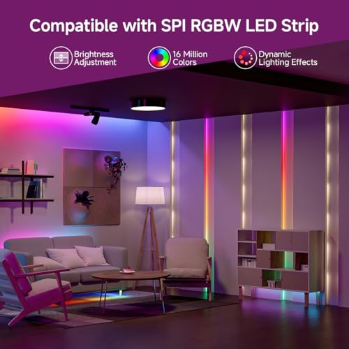 Image of BTF-LIGHTING 2.4G WiFi DR04W SPI RGBW Controller RC03RF RF Remote Tuya APP /Smart Life /Google Home /Alexa Control Support SK6812RGBW SMD /FCOB WS2814 IC etc Addressable RGB+W LED Strip STA Mode