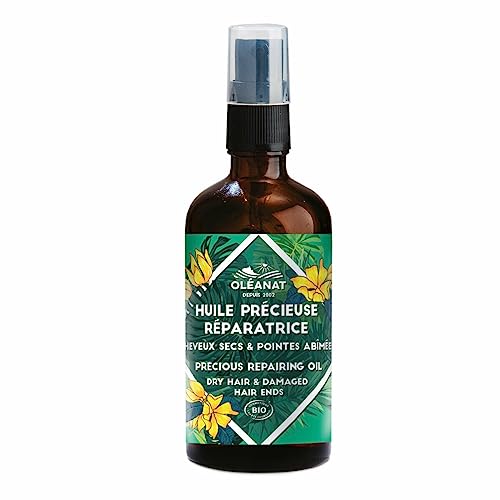 Huile Précieuse Réparatrice Bio OLÉANAT pour Cheveux Abîmés et Pointes Sèches